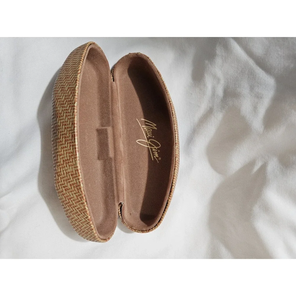 MAUI JIM   -  Clamshell Tan - Faux Bamboo - Eyeglass Holder